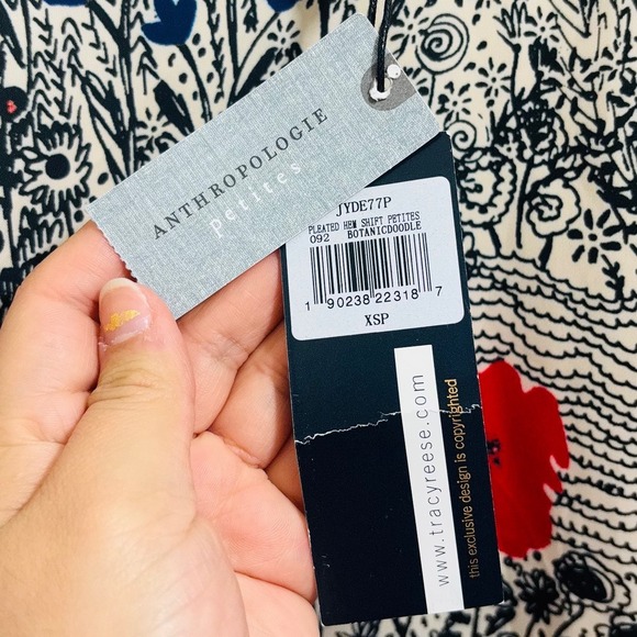 Anthropologie Plenty by Tracy Reese Botanical Pleated Floral Shift Dress XSP - Picture 6 of 12